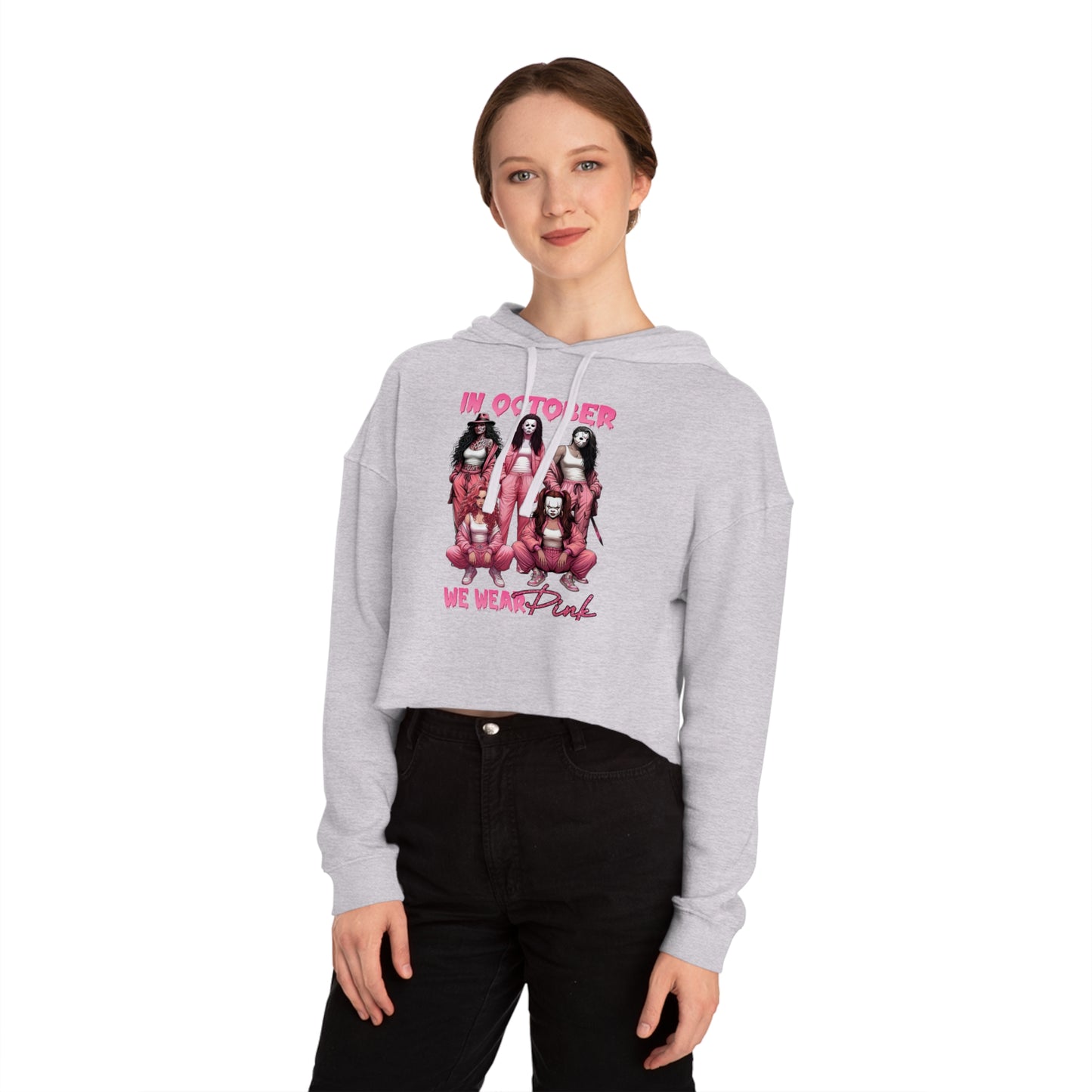 In October We Wear Pink -  Cropped Hooded Sweatshirt