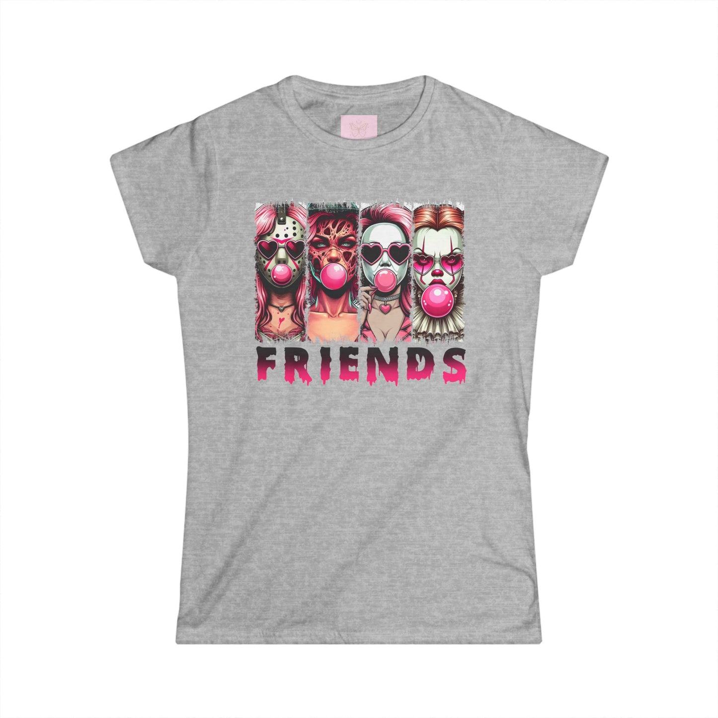 T-Shirt - Horror Villains 'Friends' Style Women's Softstyle Tee