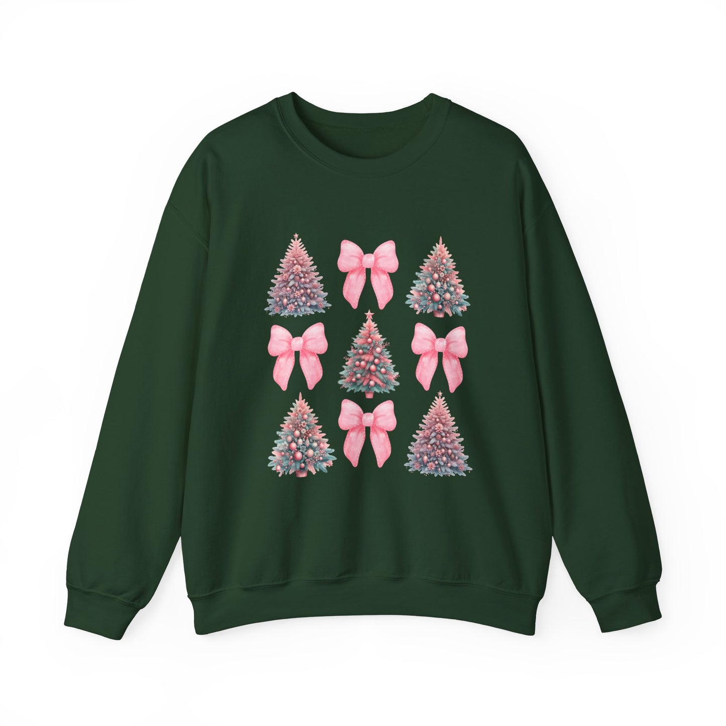 Pink Girly Christmas Coquette Sweatshirt, Holiday Xmas Jumper Pullover, Cute Festive Winter Sweater, Women's Gift, Comfy Crewneck Top