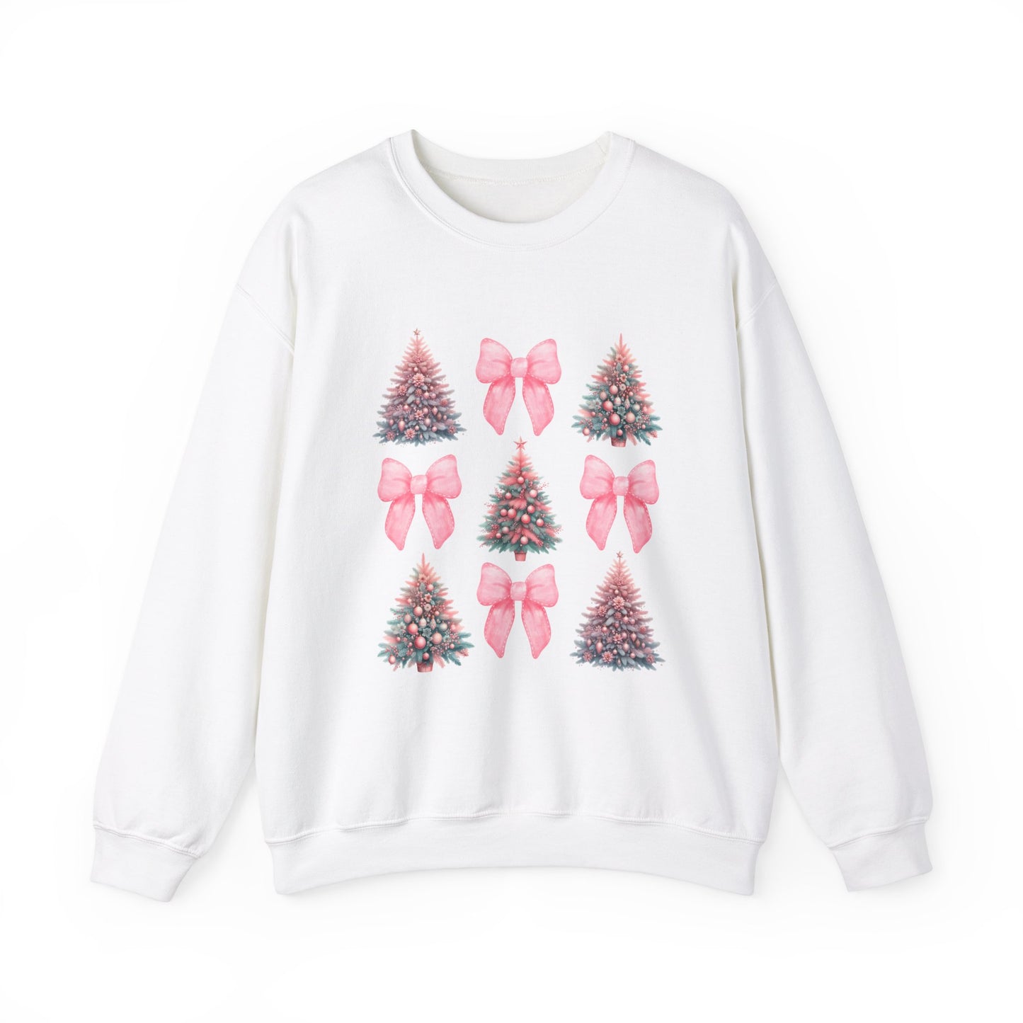 Pink Girly Christmas Coquette Sweatshirt, Holiday Xmas Jumper Pullover, Cute Festive Winter Sweater, Women's Gift, Comfy Crewneck Top