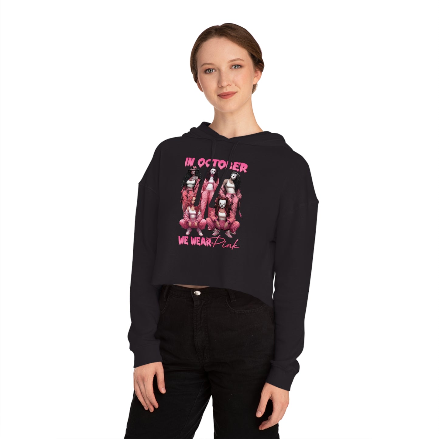 In October We Wear Pink -  Cropped Hooded Sweatshirt