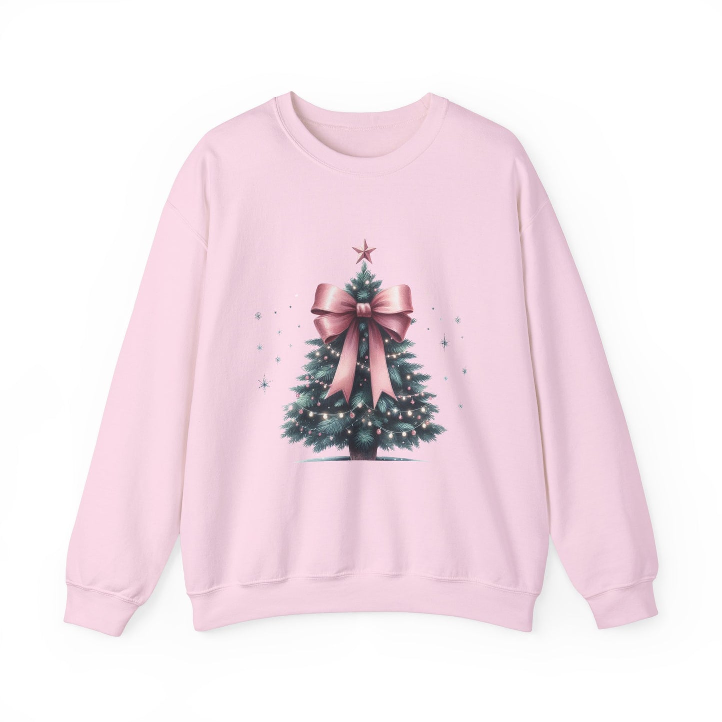 Christmas Tree Bow Shirt, Christmas Sweatshirt for Women, Christmas Tree Tshirt, Christmas Coquette Christmas Shirt