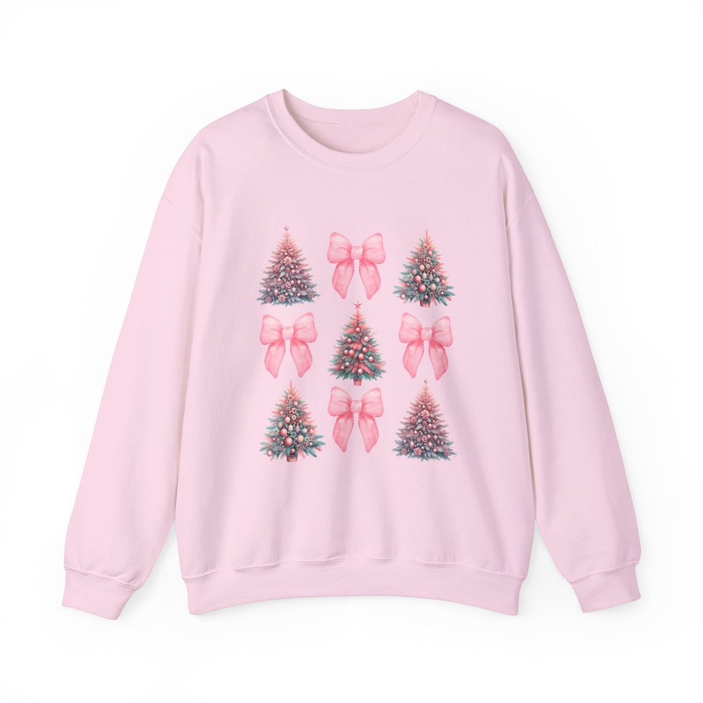 Pink Girly Christmas Coquette Sweatshirt, Holiday Xmas Jumper Pullover, Cute Festive Winter Sweater, Women's Gift, Comfy Crewneck Top