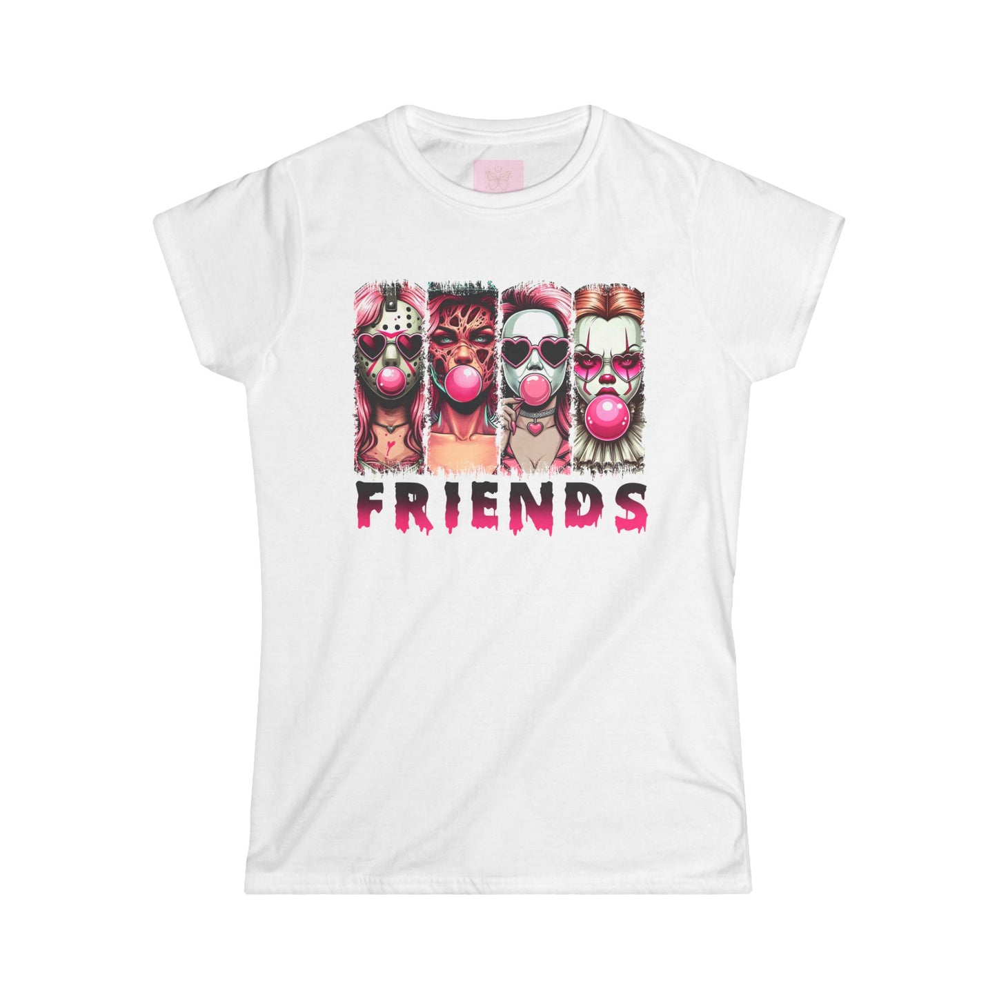 T-Shirt - Horror Villains 'Friends' Style Women's Softstyle Tee